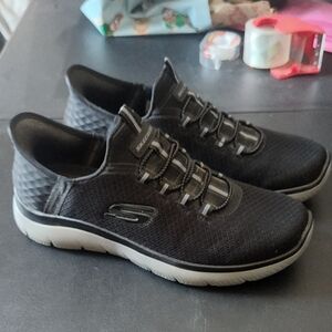 Skechers Men's Black and Gray Sneakers
